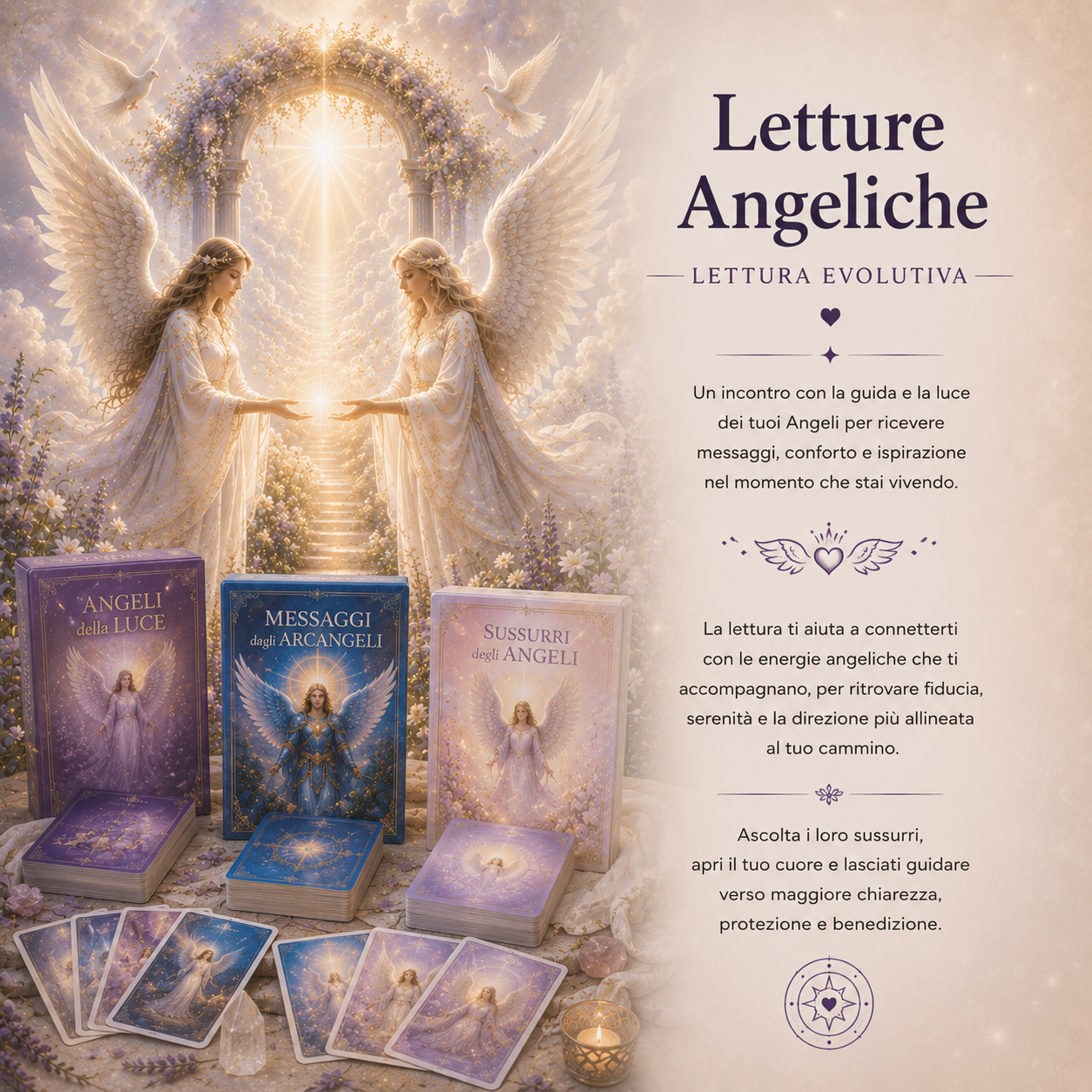 Letture Angeliche - Consulenza individuale con Carte Angeliche per ricevere guida e messaggi dagli Angeli